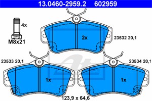 Jarrupalasarja, levyjarru, Etuakseli, CHRYSLER PT CRUISER, PT CRUISER Cabriolet, 0 5017 843AA, 0 5083 853AA, 5017 843AA, 5083 853AA