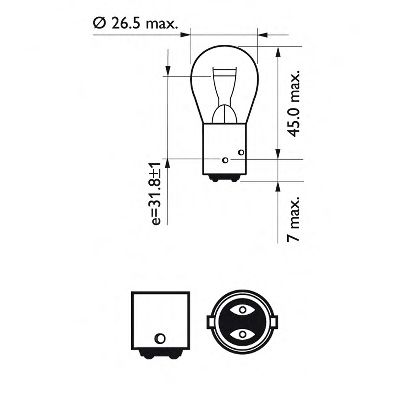 Polttimo, jarru-/takavalo PHILIPS 12594B2