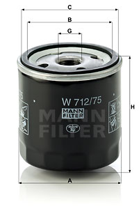 Öljynsuodatin MANN-FILTER W 712/75