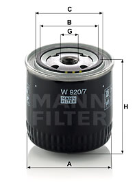 Öljynsuodatin MANN-FILTER W 920/7
