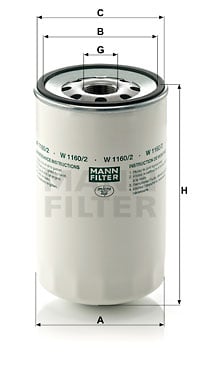 Öljynsuodatin MANN-FILTER W 1160/2