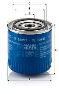 Öljynsuodatin MANN-FILTER W 920/47