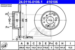 Jarrulevy, Etuakseli, CITROËN,FIAT,PEUGEOT, 4246 A0, 4246 H3, 75 386 82, 7538682, 93500521, ZF 93 500 521