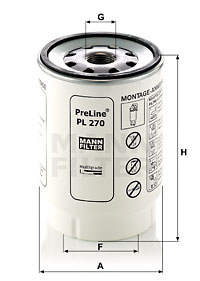 Polttoainesuodatin MANN-FILTER PL 270 x
