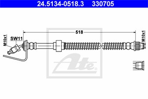 Jarruletku, Alla, Yläpuolella, OPEL,RENAULT,VAUXHALL, 45 00 132, 77 00 302 380, 9160432