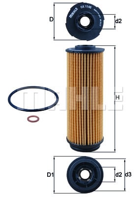 Öljynsuodatin MAHLE ORIGINAL OX 1146D