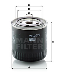 Öljynsuodatin MANN-FILTER W 920/23