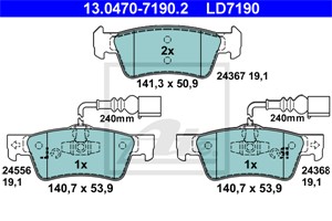 Jarrupalasarja, levyjarru, Taka-akseli, VW TOUAREG, 7L6 698 451 C, 7L6 698 451