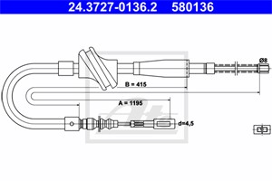 Vaijeri, käsijarru, Taakse, vasen, AUDI 80, 90, COUPE, 811 609 721 A, 811 609 721 B, 811 609 721 C, 811 609 721 H, 811 609 721 J, 811 60
