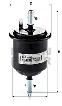 Polttoainesuodatin MANN-FILTER WK 55/1