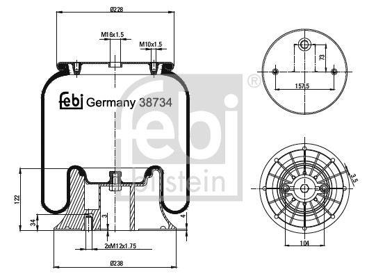 Metallipalje, ilmajousitus FEBI BILSTEIN 38734