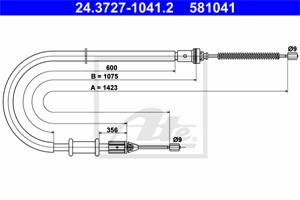 Vaijeri, käsijarru, Taakse, vasen, NISSAN KUBISTAR Skåp, RENAULT KANGOO, KANGOO Express, 36531-00QAE, 36531-00QAF, 77 00 311 698