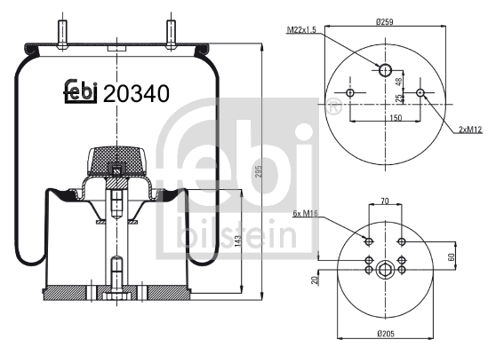Metallipalje, ilmajousitus FEBI BILSTEIN 20340