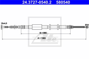 Vaijeri, käsijarru, Taakse, oikea, ALFA ROMEO 145, 146, FIAT BRAVA, BRAVO I, MAREA, MAREA Weekend, 46465194, 46468155, 46737015, 6081305