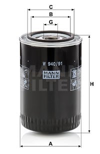 Öljynsuodatin MANN-FILTER W 940/91