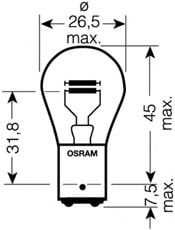 Polttimo, jarru-/takavalo OSRAM 7538LDR