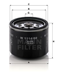 Öljynsuodatin, FORD,KIA,MAZDA, 0 K710 23902 A, 26321 2W000, 3254 957, 3255 952, 8259-23-802, 8-94114-585-0, 8-94340-259-0, 8-94340-259-1