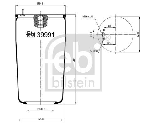 Metallipalje, ilmajousitus FEBI BILSTEIN 39991