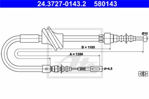 Vaijeri, käsijarru, Taakse, vasen, AUDI 80, 90, CABRIOLET, COUPE, 893 609 721 A, 893 609 721 F