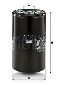 Suodatin, työhydrauliikka MANN-FILTER W 13 010