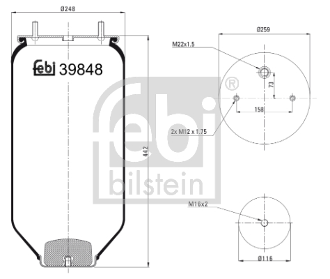 Metallipalje, ilmajousitus FEBI BILSTEIN 39848