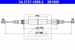 Vaijeri, käsijarru, Takana, Oikea, Vasen, RENAULT CLIO I, MEGANE Cabriolet I, MEGANE Coach I, 77 00 802 686