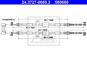 Vaijeri, käsijarru, Takana, FORD FIESTA IV, FIESTA Skåp, KA, KA Van, PUMA, STREET KA, MAZDA 121 III, 1018642, 1042338, 1077296, 1095563,