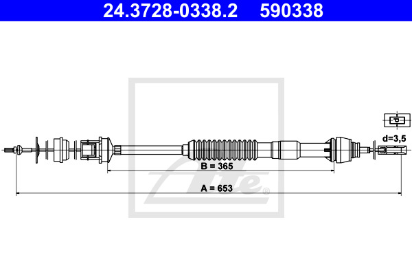 Kytkinvaijeri ATE 24.3728-0338.2