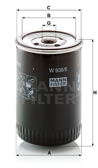 Öljynsuodatin MANN-FILTER W 936/5