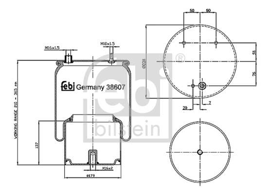 Metallipalje, ilmajousitus FEBI BILSTEIN 38607