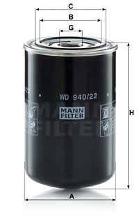 Suodatin, työhydrauliikka MANN-FILTER WD 940/22