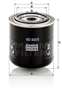 Suodatin, työhydrauliikka MANN-FILTER WD 920/5
