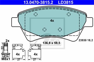 Jarrupalasarja, levyjarru, Etuakseli, RENAULT, 41 06 012 41R, 41 06 087 13R, 77 01 207 184, 77 01 207 672, 77 01 208 122, 77 01 209 444,