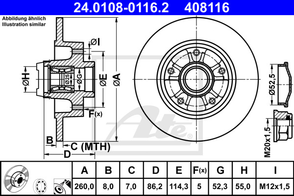 Jarrulevy ATE 24.0108-0116.2