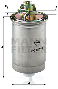 Polttoainesuodatin MANN-FILTER WK 842/4