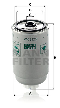 Polttoainesuodatin MANN-FILTER WK 842/2