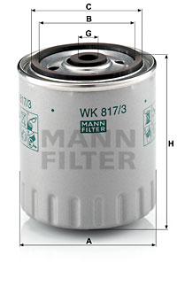 Polttoainesuodatin MANN-FILTER WK 817/3 x