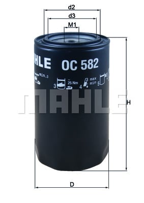 Öljynsuodatin MAHLE ORIGINAL OC 582