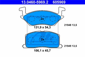Jarrupalasarja, levyjarru, Etuakseli, TOYOTA STARLET, 04465-10070, 04491-10131, 04491-10141