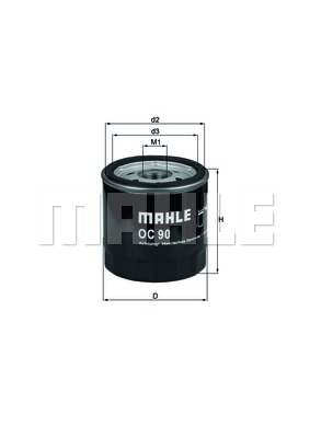 Öljynsuodatin MAHLE ORIGINAL OC 90