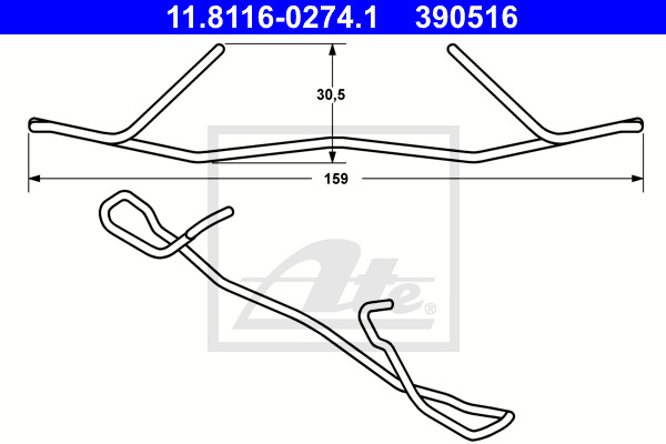 Jarrusatulan jousi ATE 11.8116-0274.1