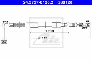 Vaijeri, käsijarru, Takana, VW LT 40-55 Flak/chassi I, LT 40-55 Skåp I, 293 609 701 A, 293 609 701 C, 293 609 701 D, 293 609 701 E