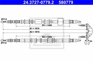 Vaijeri, käsijarru, Takana, OPEL MERIVA A Minibus, minivan, VAUXHALL MERIVA Mk I, 13159021, 5 22 016