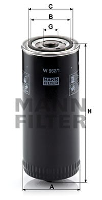 Suodatin, työhydrauliikka MANN-FILTER W 962/1