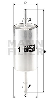 Polttoainesuodatin MANN-FILTER WK 614/46