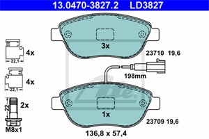 Jarrupalasarja, levyjarru, Etuakseli, ABARTH,FIAT,LANCIA,OPEL,VAUXHALL, 16 05 157, 16 05 181, 4254 08, 51928528, 71770122, 77363958, 773