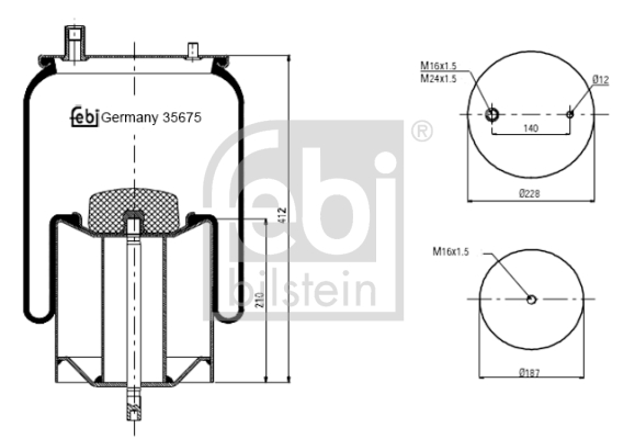 Metallipalje, ilmajousitus FEBI BILSTEIN 35675