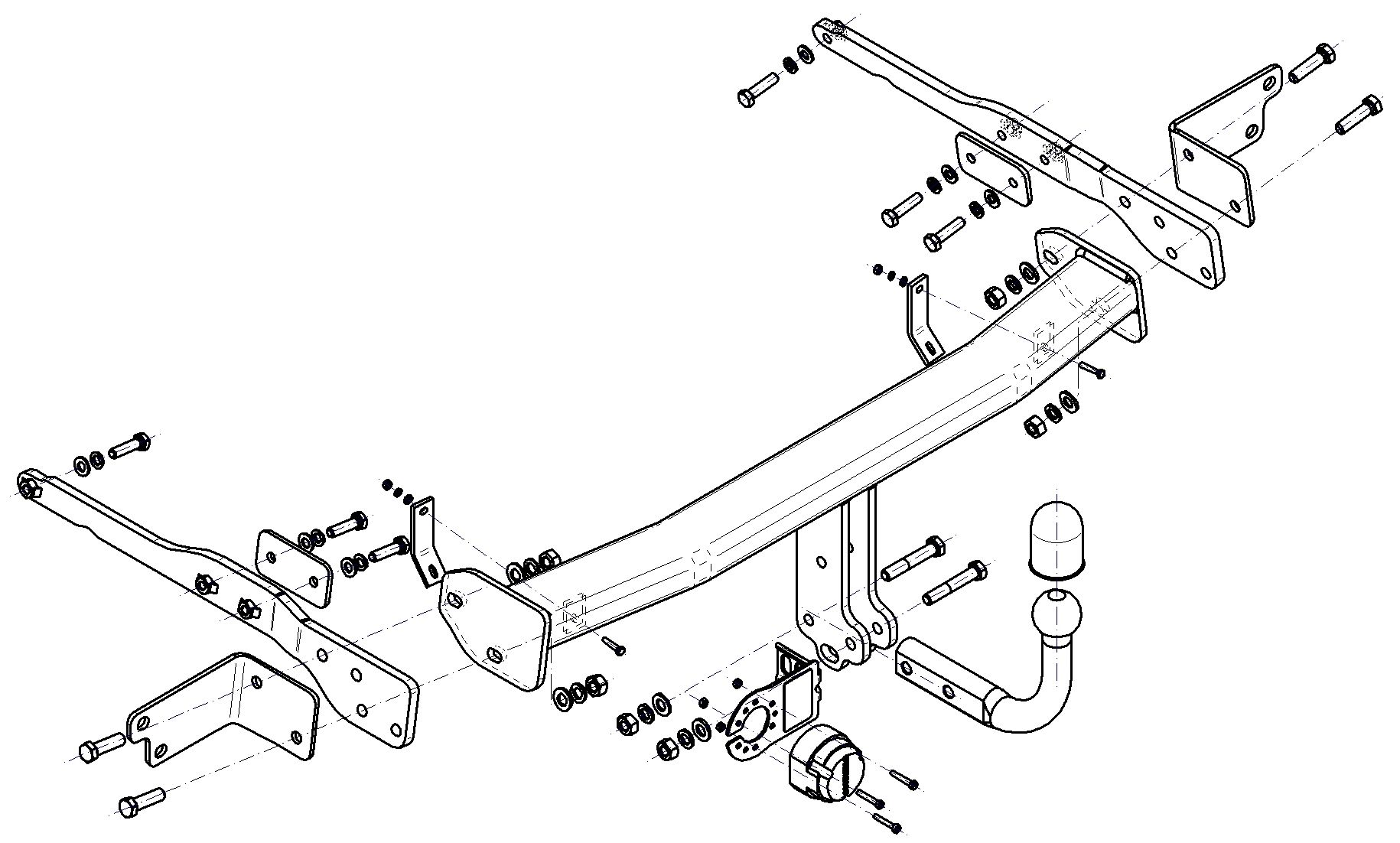 Vetokoukku STEINHOF STF-203 Ford Galaxy, S-Max '15-