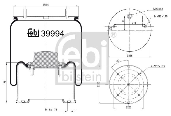 Metallipalje, ilmajousitus FEBI BILSTEIN 39994