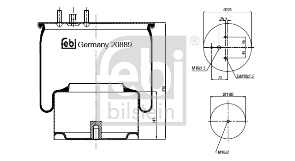 Metallipalje, ilmajousitus FEBI BILSTEIN 20889